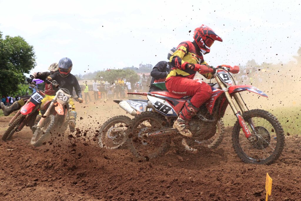 Uganda Vs Kenya in the MX 1 & 2 classes, Fatuh Kiggundu won MX 1 on bike 98, Wazir Omar won MX 2 on bike 20. Kenya's Alex Kandie on bike 737 and Rohan Gandhi on bike 188