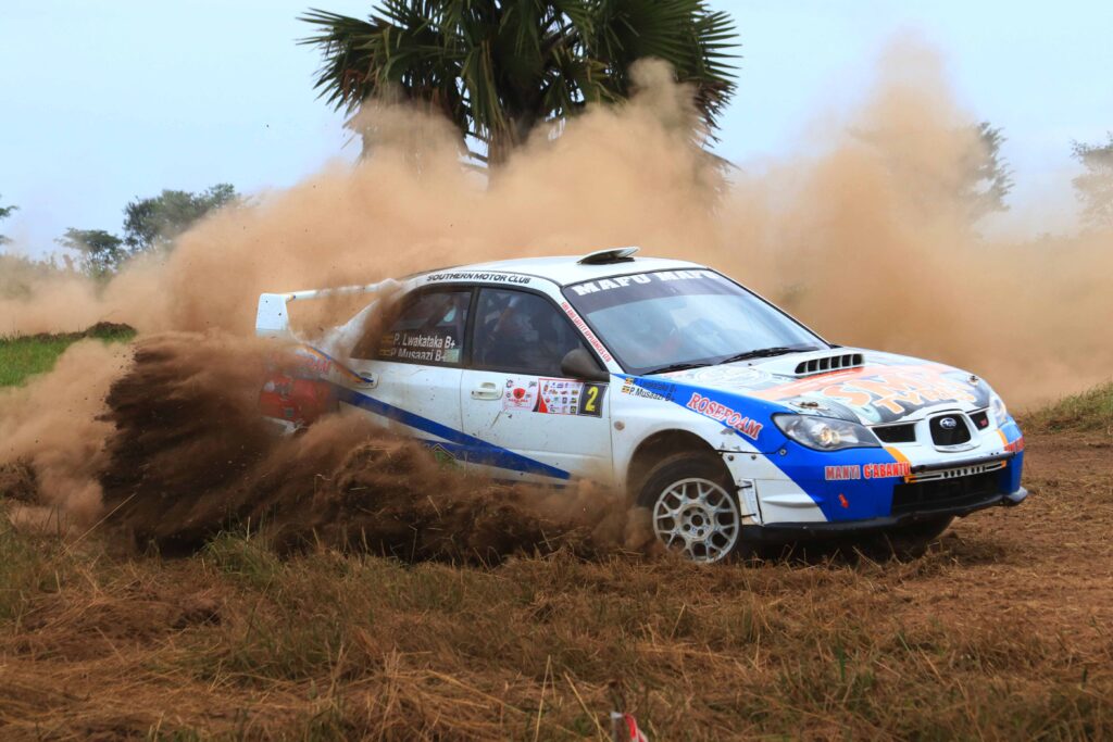 Ponsiano Lwakataka in the Subaru Impreza N12. Photo Credit: Innocent Mutaawe.